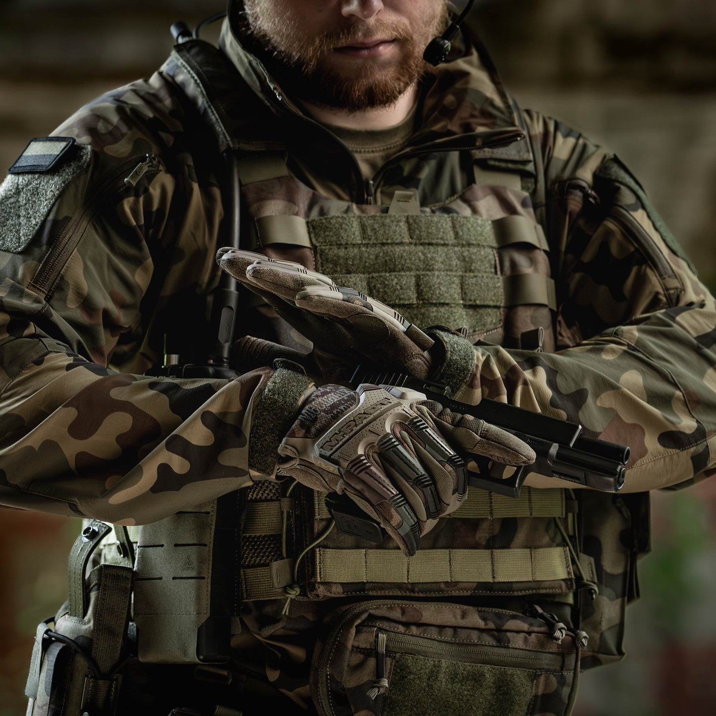 Rękawice taktyczne Mechanix Wear M-Pact - wz.93 Pantera PL Woodland