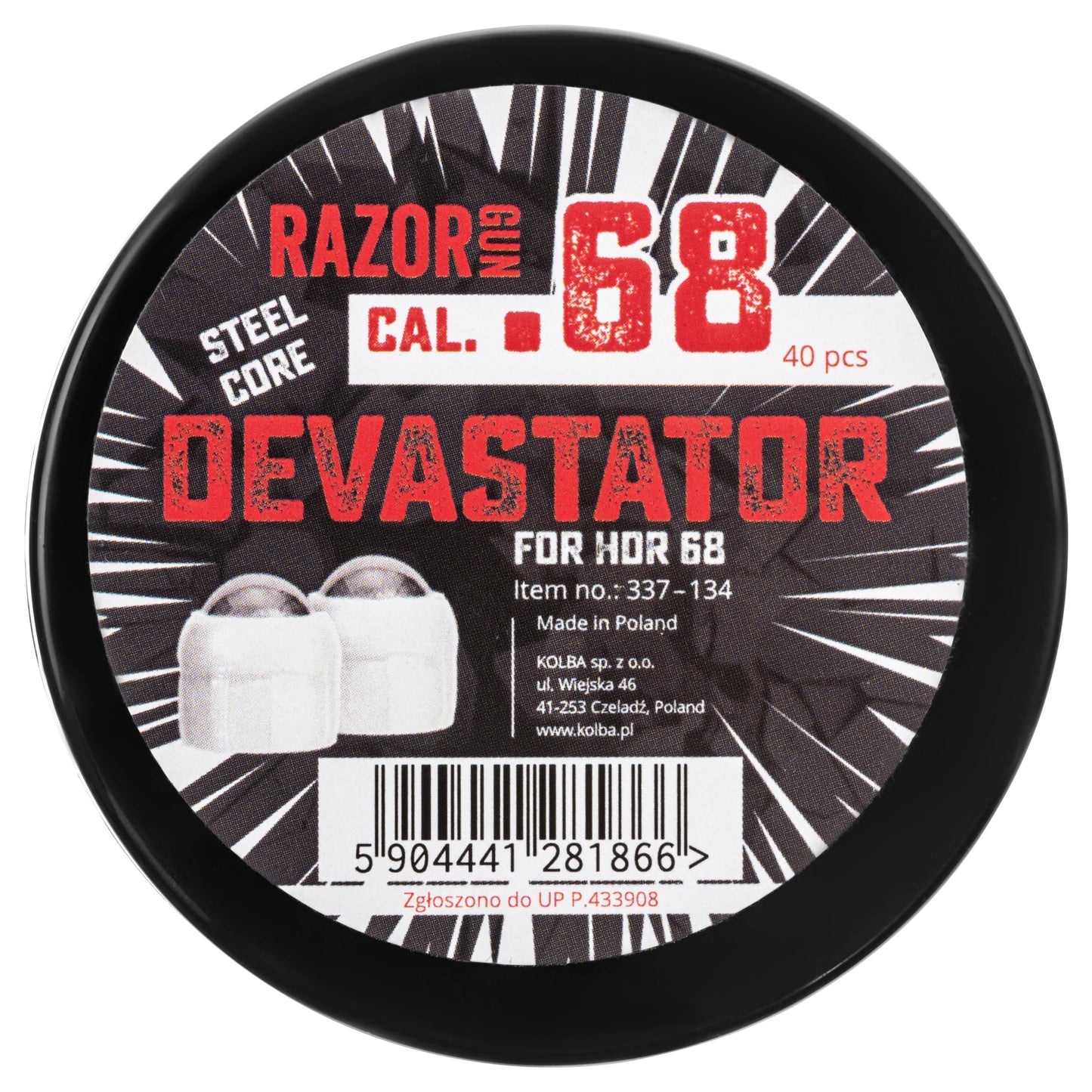 Kule metalowe RAM RazorGun Devastator Steel Core .68 do HDR - 40 szt.