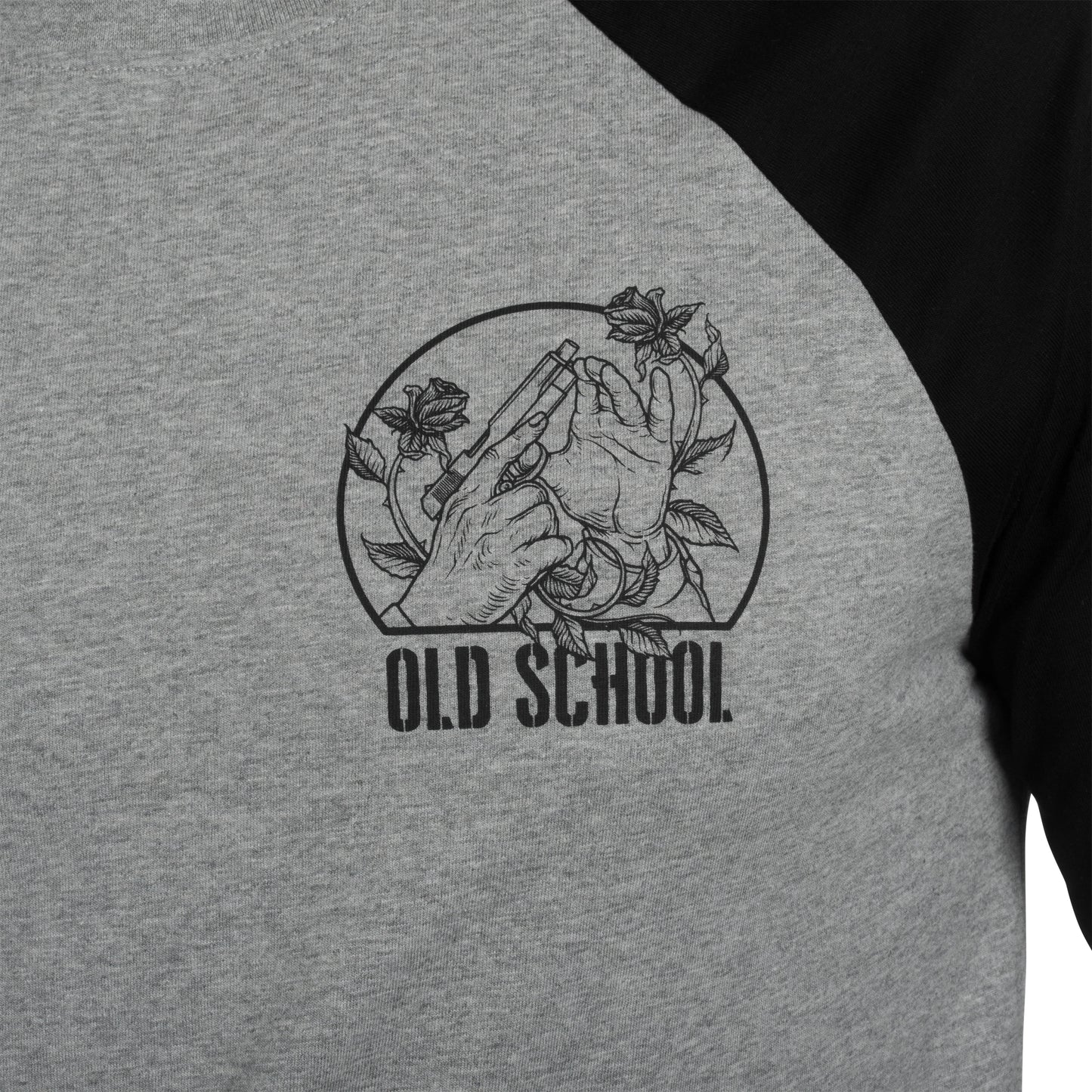 Koszulka Long Sleeve Helikon Old School - Grey Melange/Black