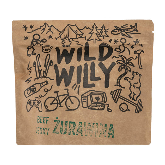 Suszona wołowina Wild Willy Beef Jerky Żurawina 100 g