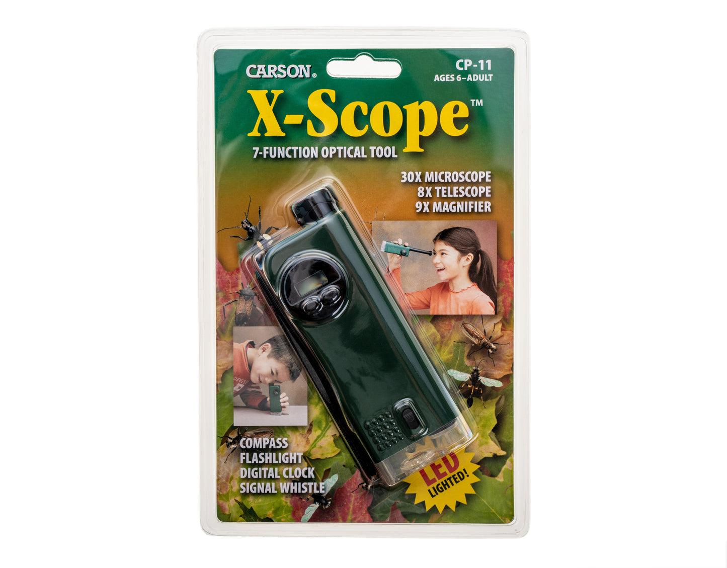 Mikroskop kieszonkowy Carson X-Scope 30x + teleskop 8x + lupa 9x