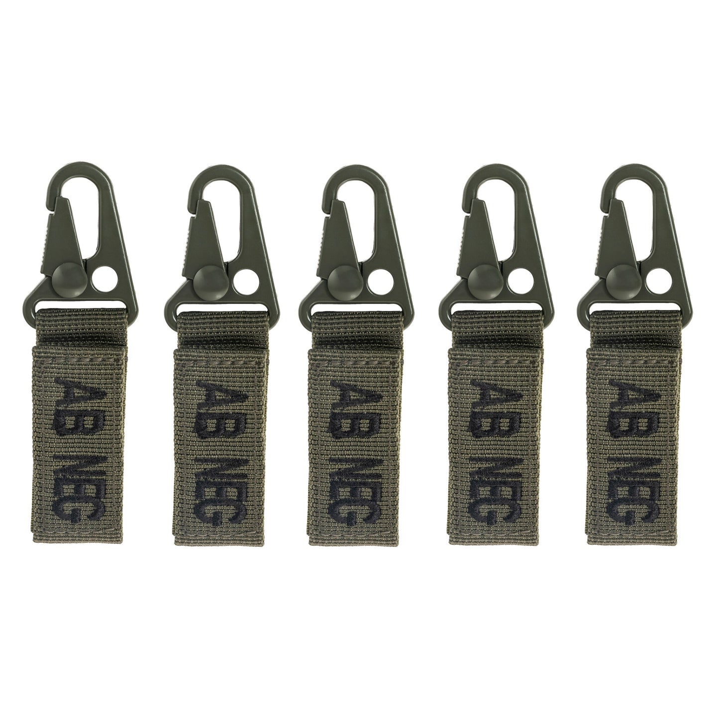 Brelok Mil-Tec grupa krwi AB- Olive - 5 szt.
