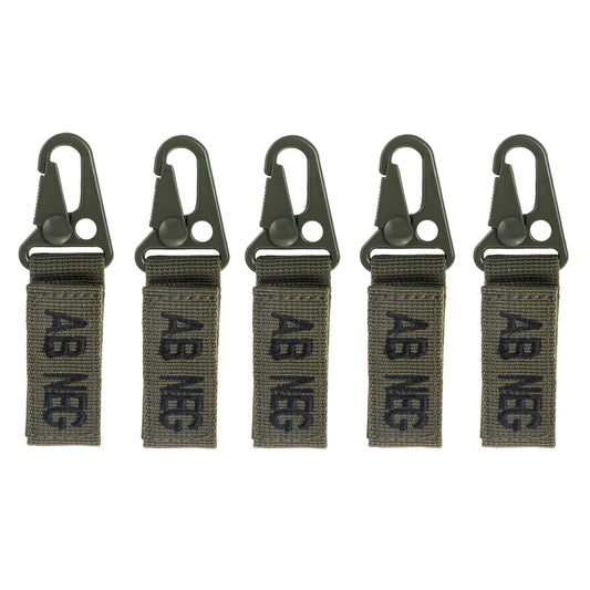 Brelok Mil-Tec grupa krwi AB- Olive - 5 szt.