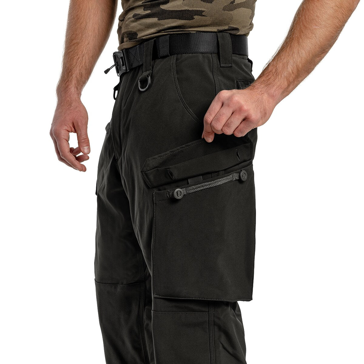 Spodnie ocieplane Mil-Tec Softshell Explorer wodoodporne - Black