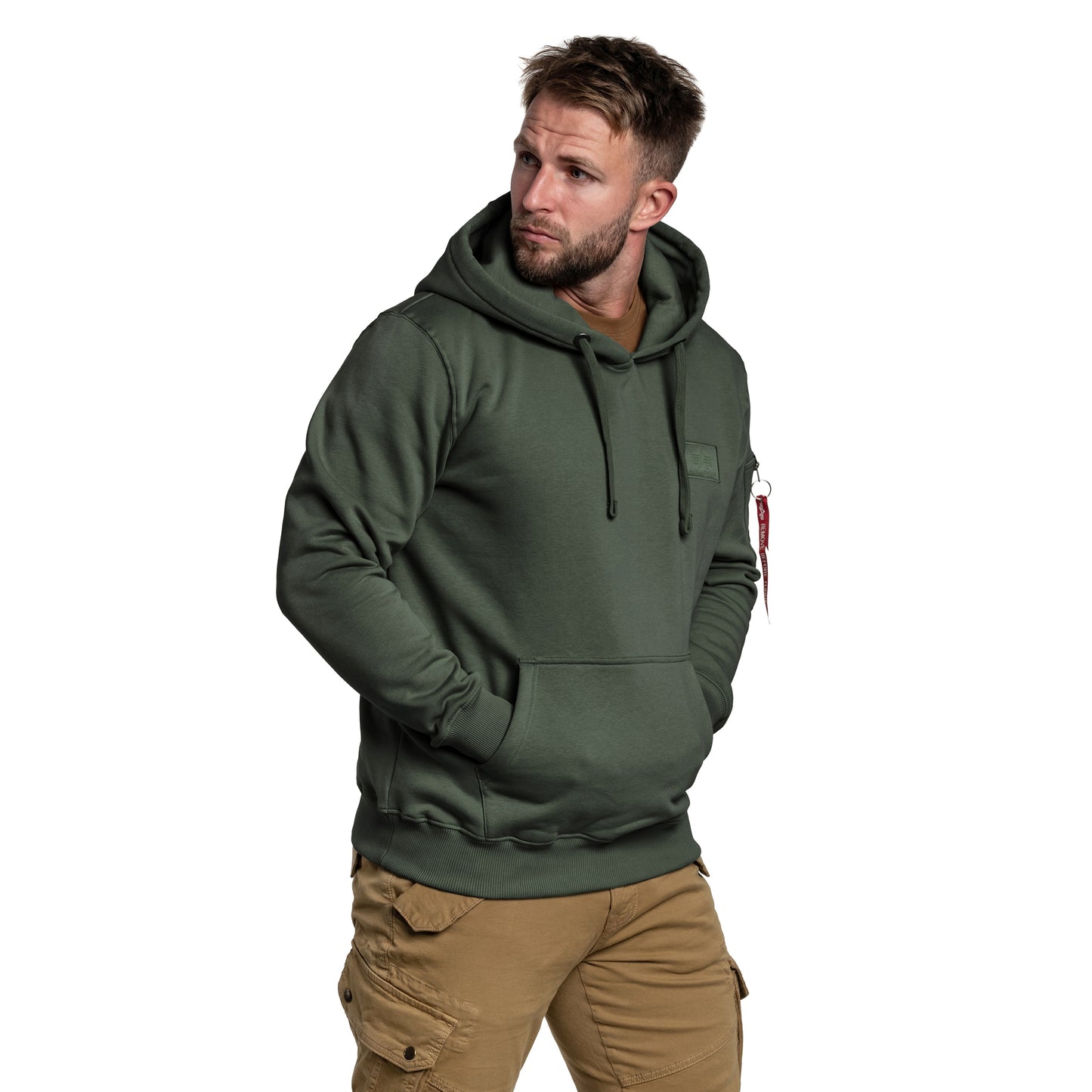 Bluza Alpha Industries Back Print Hoody - Dark Olive