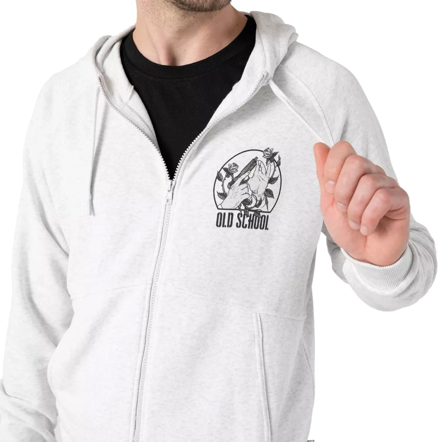 Bluza Helikon Full-Zip Old School - Light Grey Melange