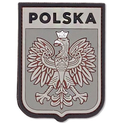 Naszywka 101 Inc. 3D Polska herb - szara