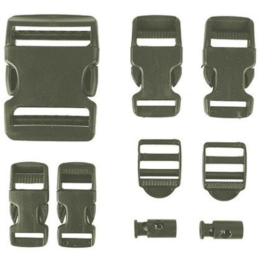 Zestaw klamer 101 Inc. 9 szt. - OD Green