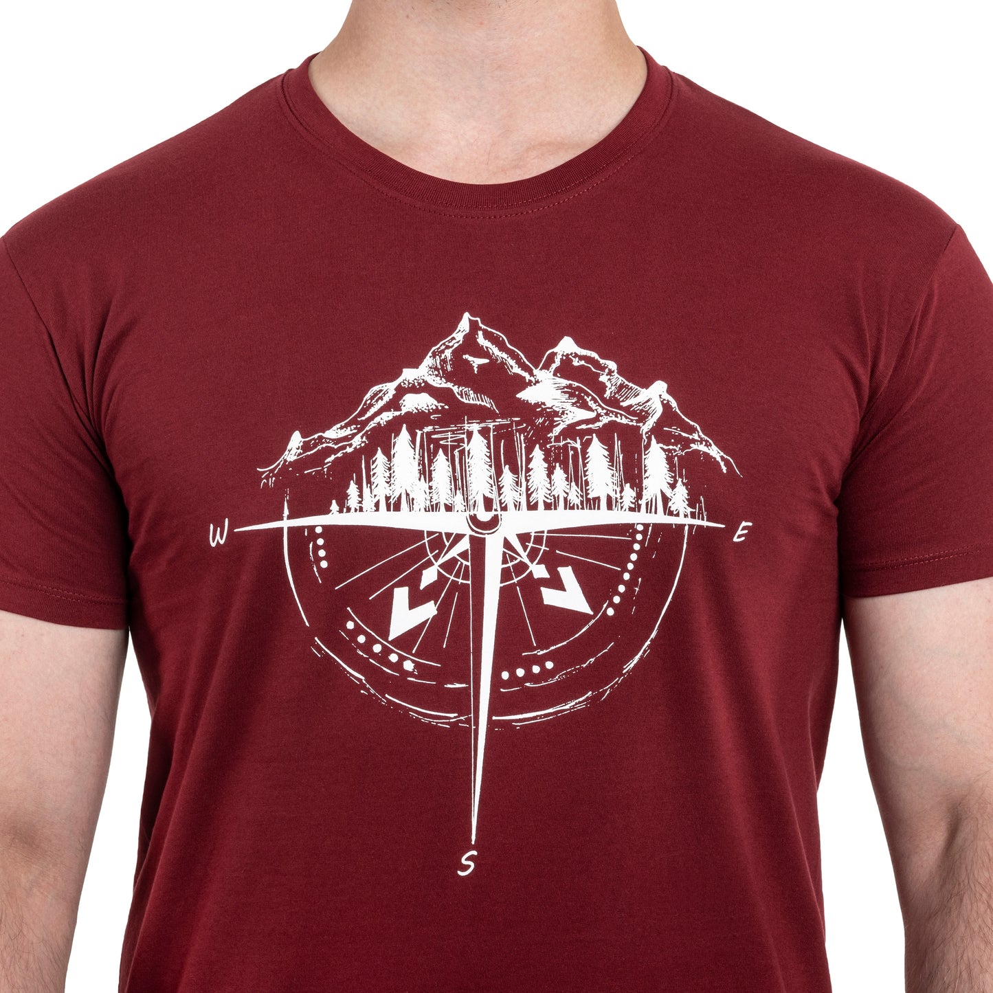 Koszulka T-shirt TigerWood Róża Wiatrów - Bordowa