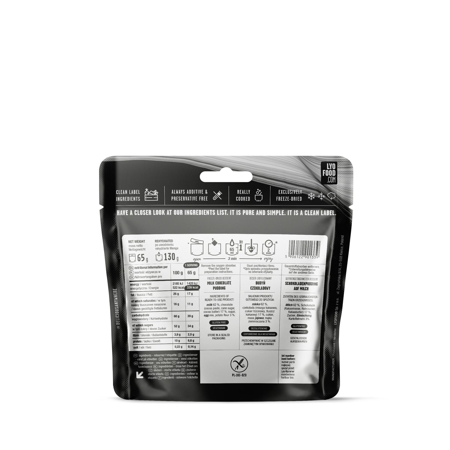 Żywność liofilizowana LYOFOOD Pudding czekoladowy 130 g