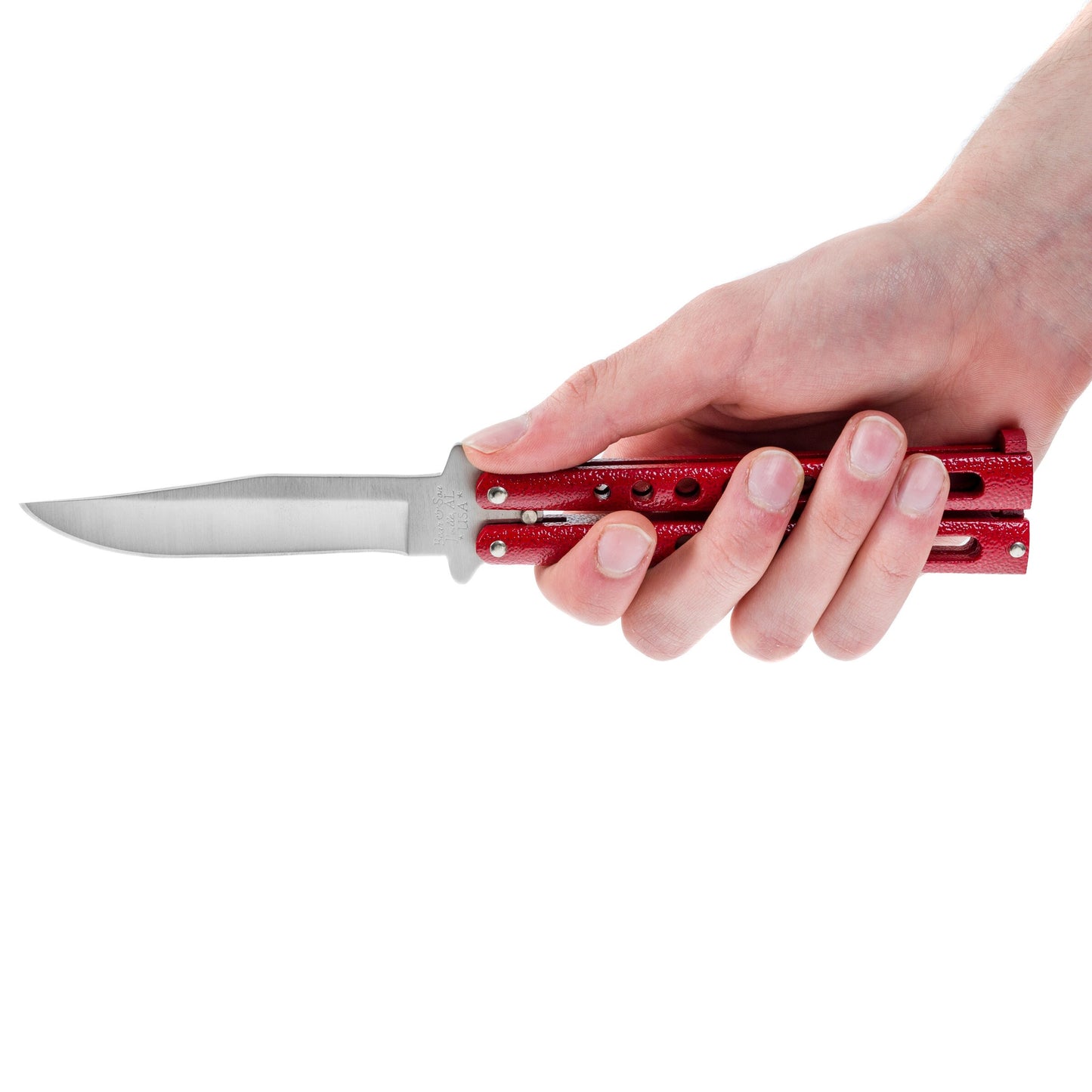Nóż składany motylek Bear&Son Red Handle