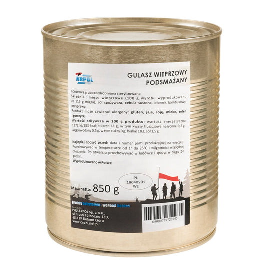 Żywność konserwowana Arpol - Gulasz wieprzowy podsmażany Małpa 850 g