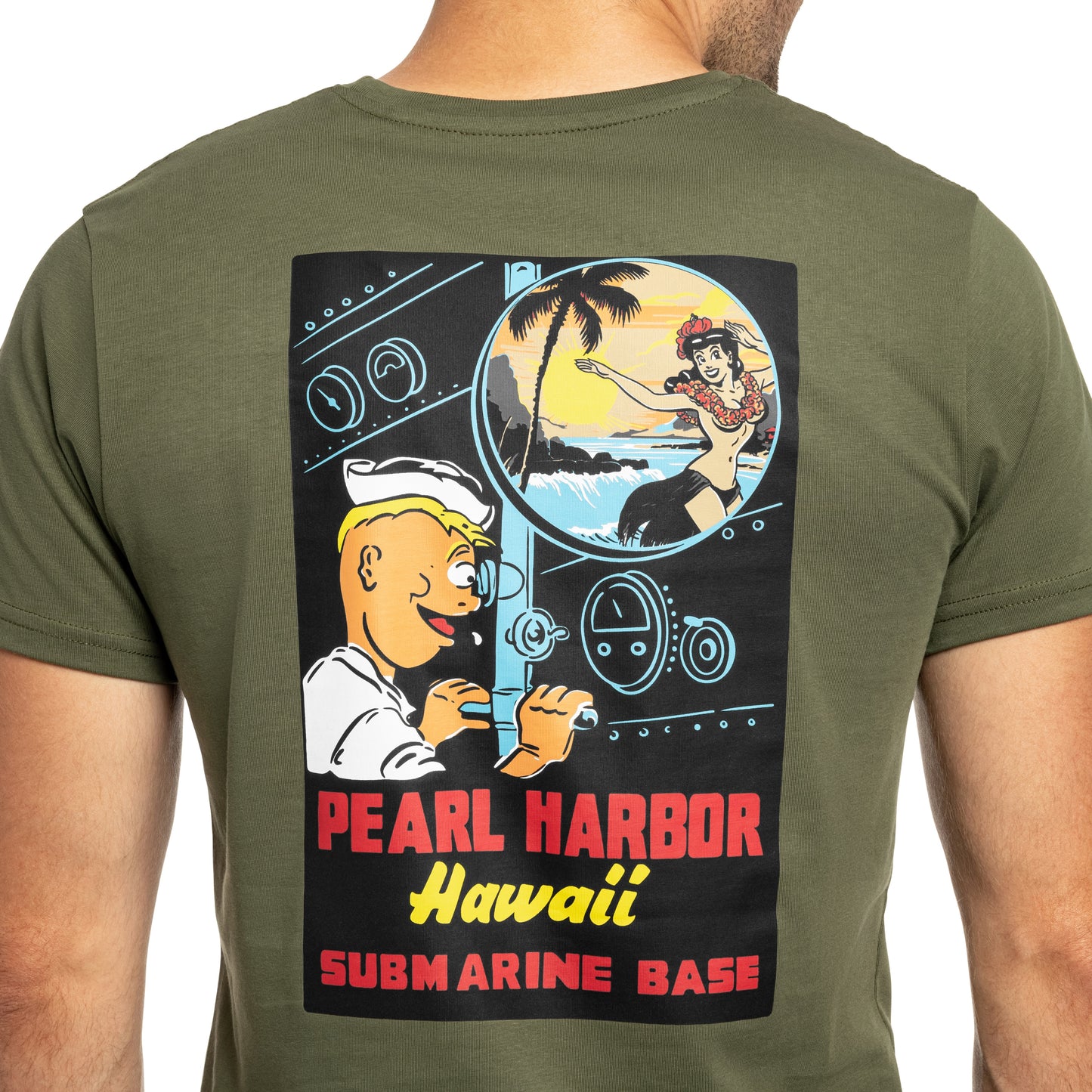 Koszulka T-Shirt Alpha Industries Pearl Harbor Back Print - Dark Olive