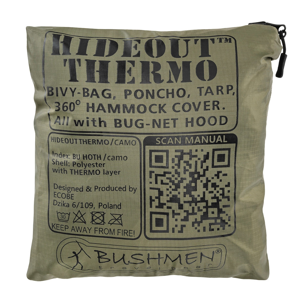 Śpiwór termiczny Bushmen Hideout Thermo Bivy bag z moskitierą - Camo