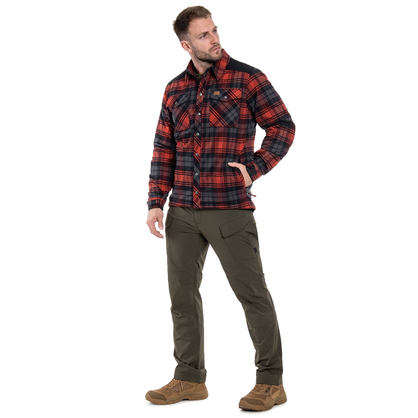 Koszula Helikon Winter Warden Long Sleeve - Slate Crimson Plaid