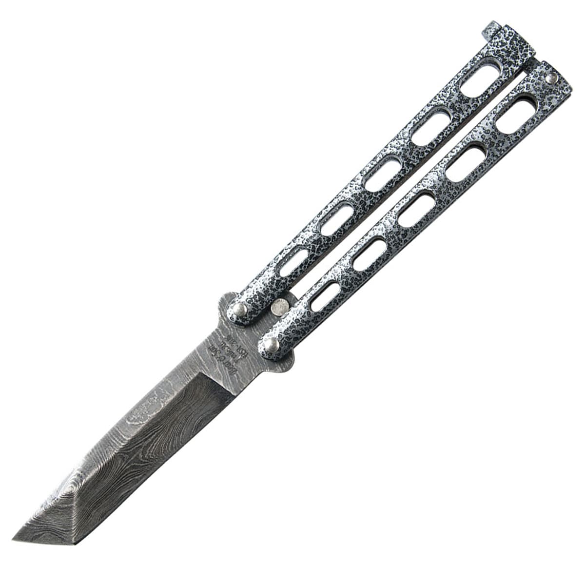 Nóż składany motylek Bear&Son Tanto Damascus