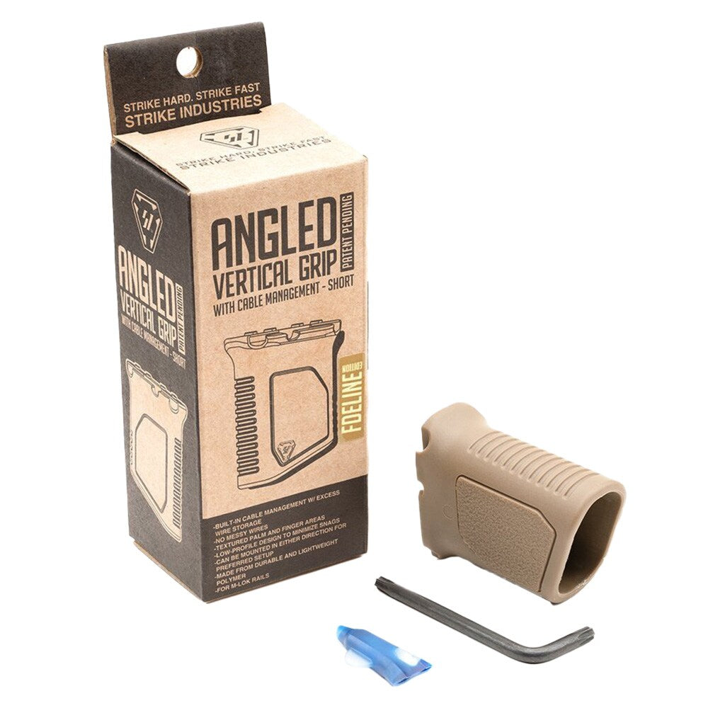 Chwyt przedni Strike Industries M-LOK Angled Vertical Grip Short - Flat Dark Earth