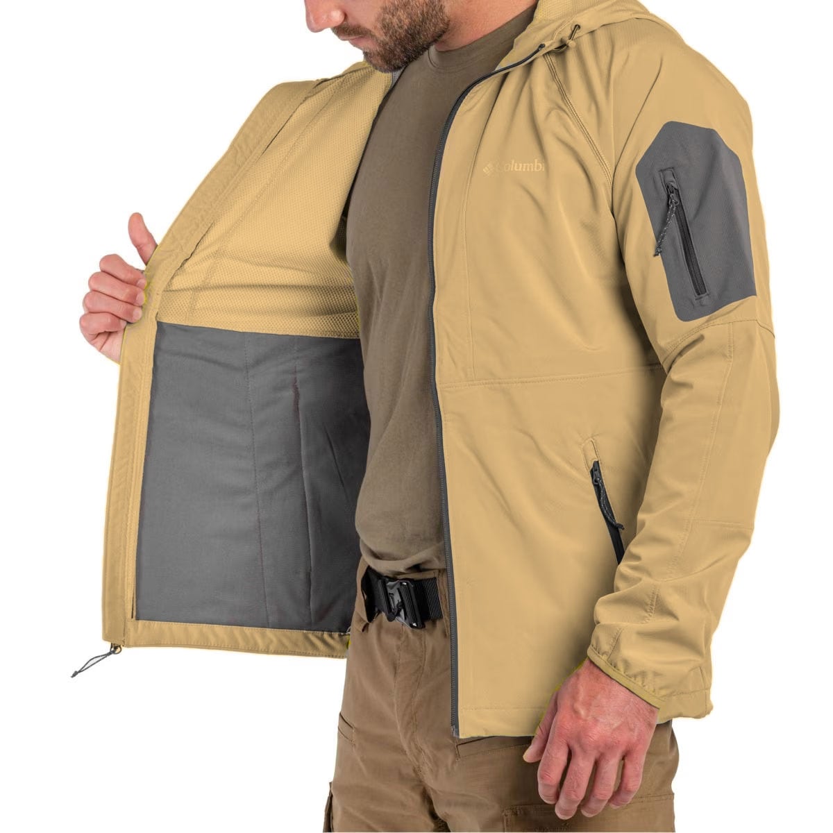 Kurtka Columbia Tall Heights Hooded Softshell - Light Camel
