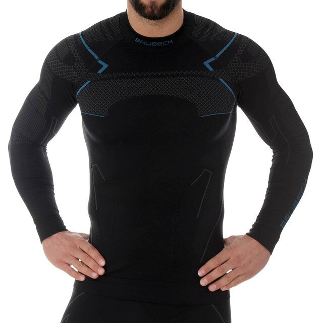 Koszulka termoaktywna Brubeck Thermo Long Sleeve - Czarna/Niebieska
