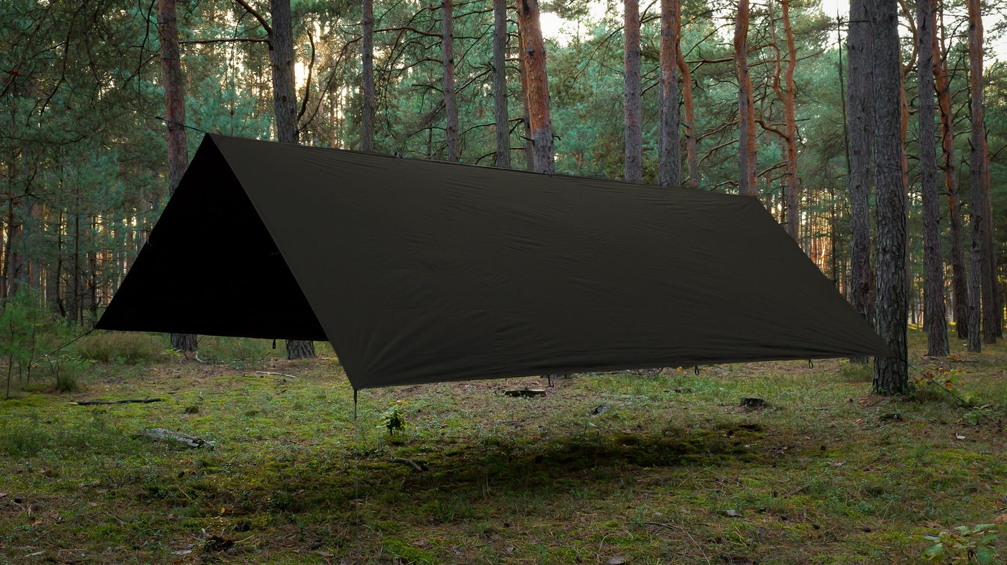 Płachta biwakowa TigerWood Tarp T2 3 x 3 m - Dark Khaki
