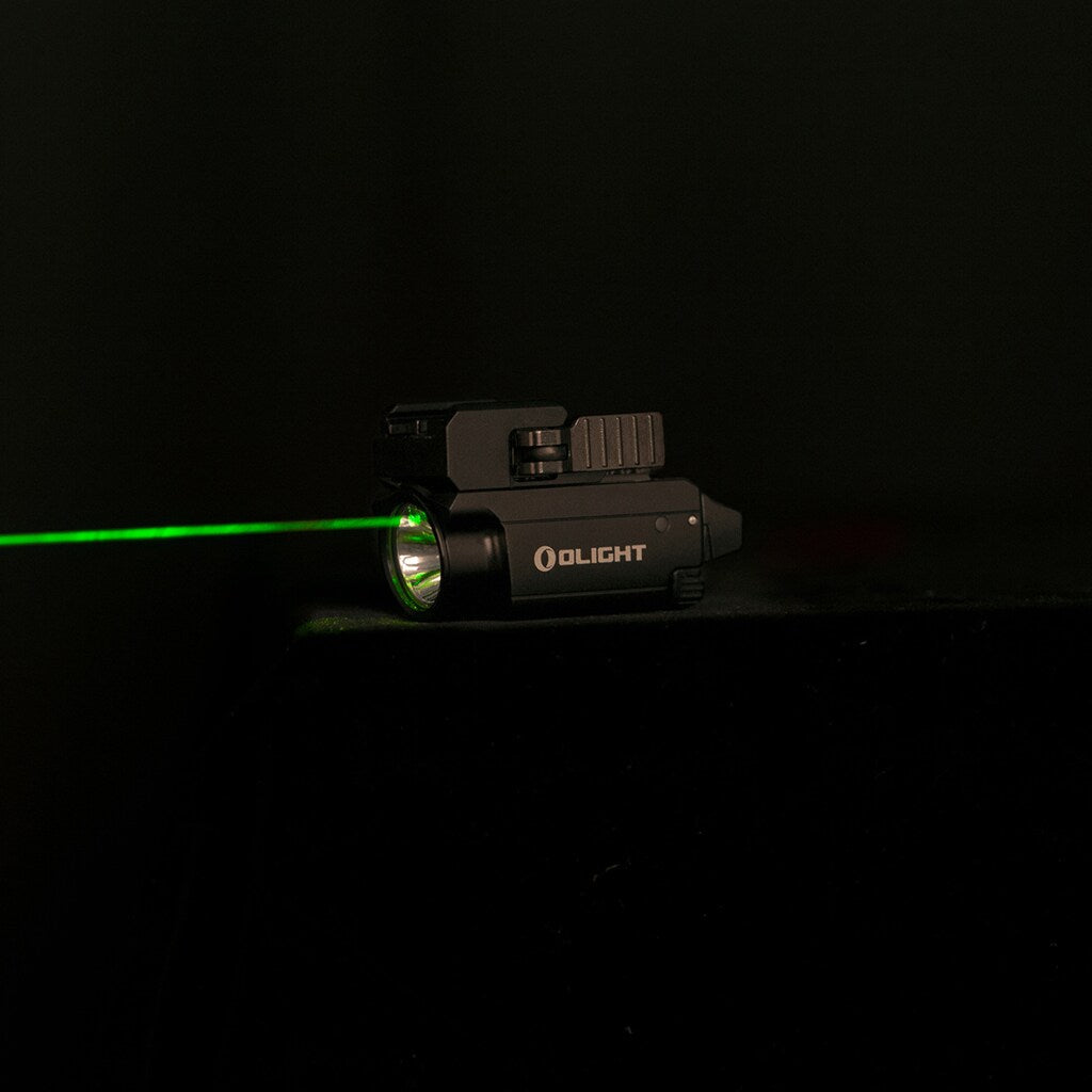 Latarka na broń z celownikiem laserowym Olight BALDR Mini - 600 lumenów, Green Laser