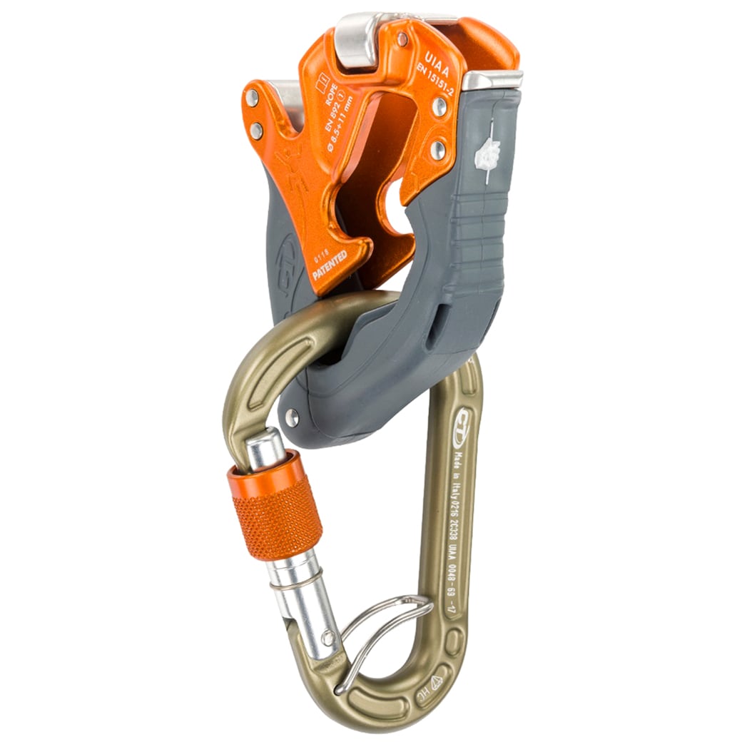 Przyrząd asekuracyjny Climbing Technology Click Up+ z karabinkiem - Orange