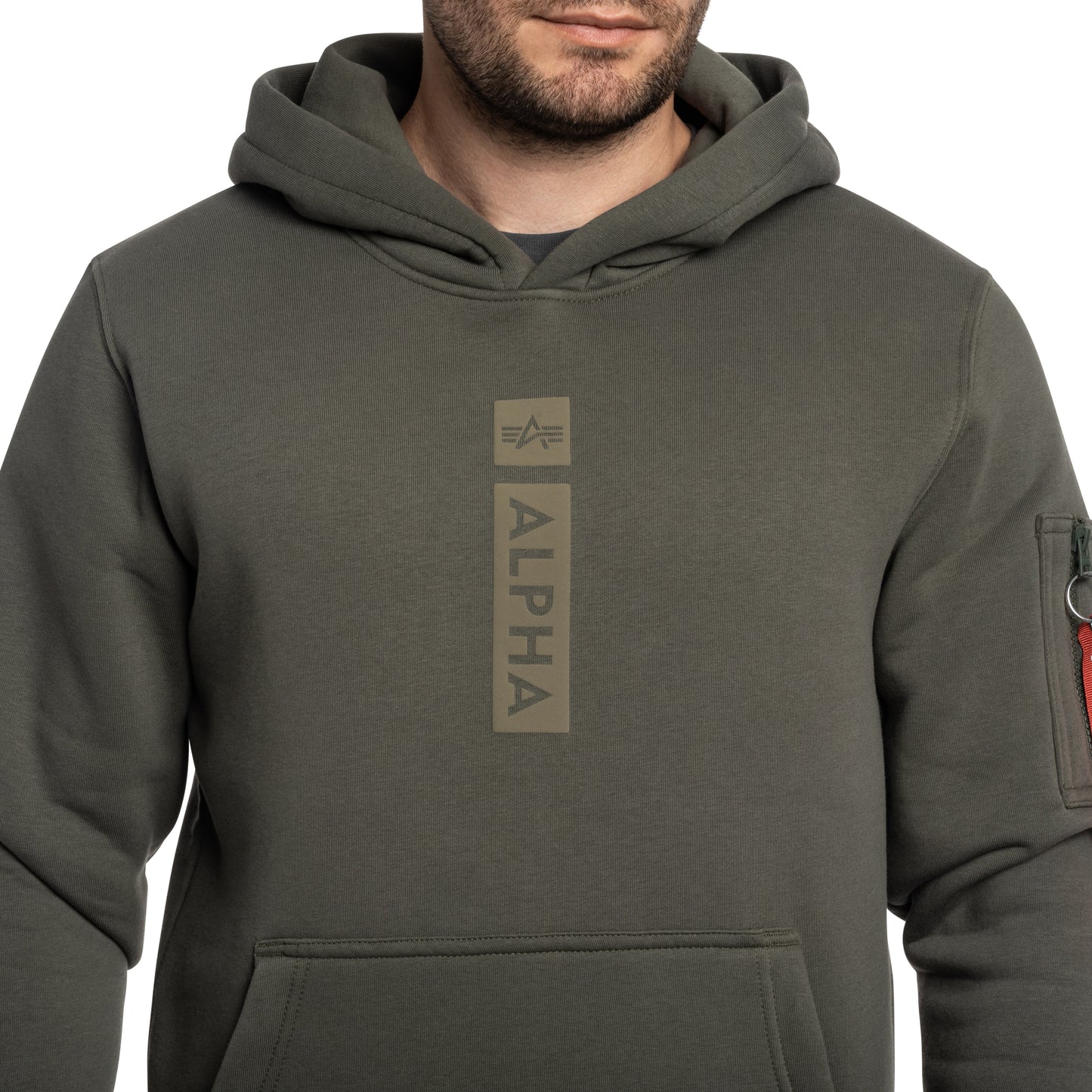 Bluza Alpha Industries Alpha Puff Print Hoodie - Dark Olive