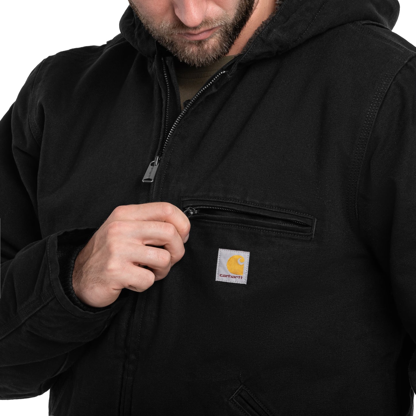 Kurtka Carhartt Washed Duck Sherpa Lined - Black