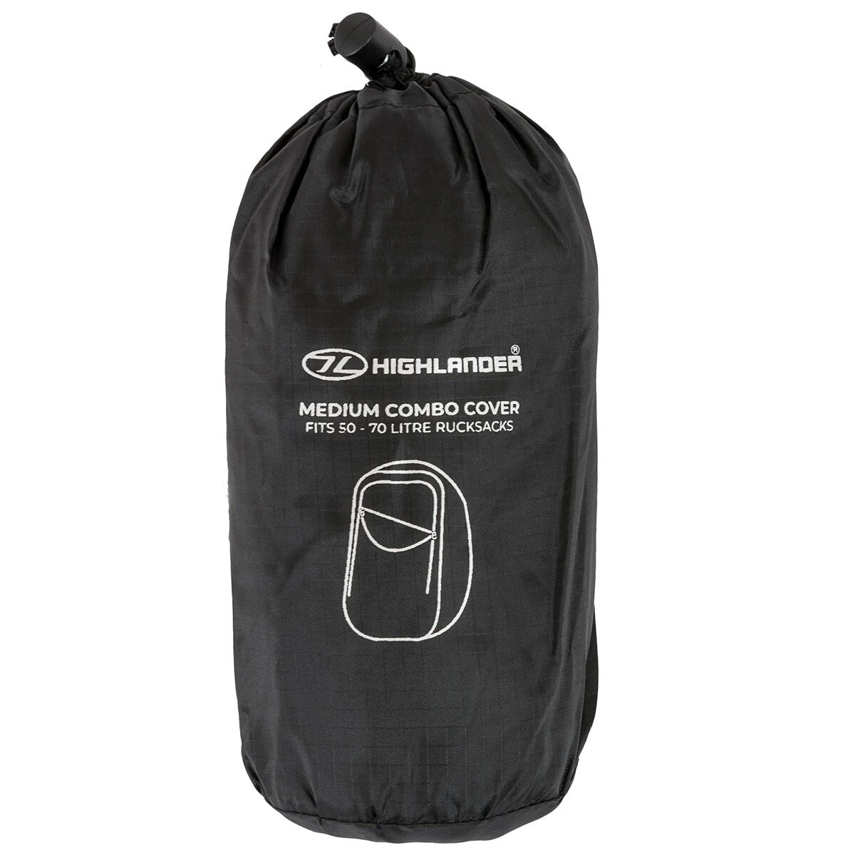 Pokrowiec na plecak Highlander Outdoor Medium Combo Rain Cover 50-70 l - Black