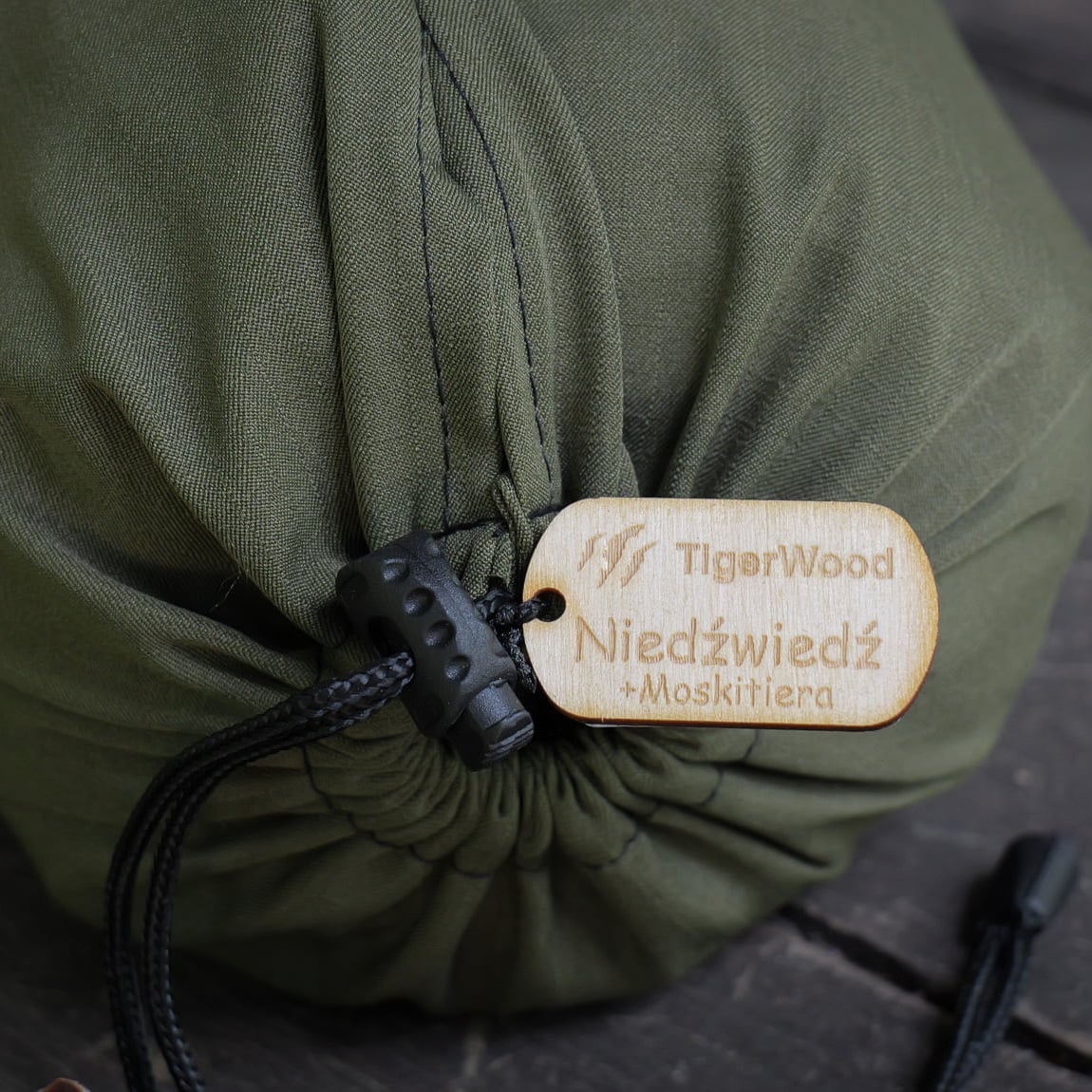 Hamak obozowy TigerWood Niedźwiedź Olive - z moskitierą